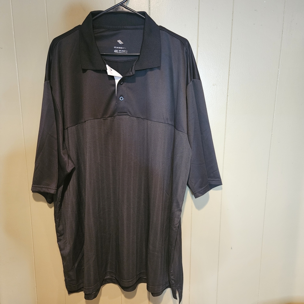 Kilburne & Finch Men’s Polo Shirt Size 4X | Black Charcoal Performance Polo